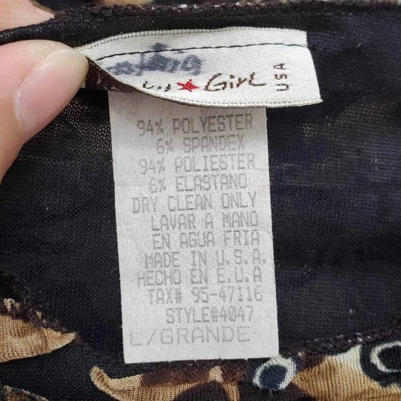 Punky Girl Brown Multi Print Distressed Beaded Top - Picture 15 of 15